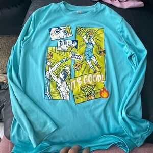 Boys Athletic Works Teal Long Sleeve swim top size 8 like new!